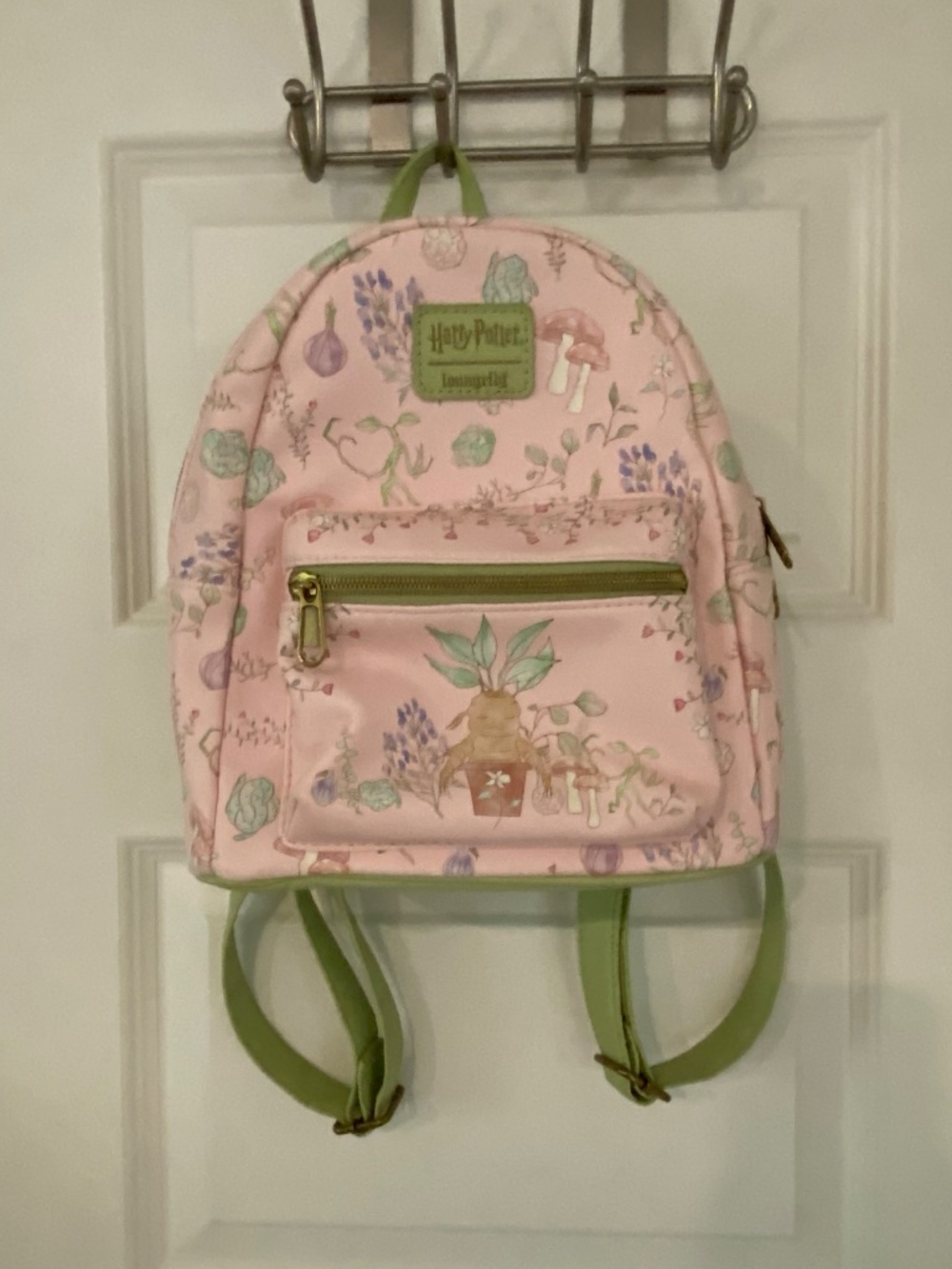Loungefly Harry Potter Herbology Mini Backpack, Pink and Green